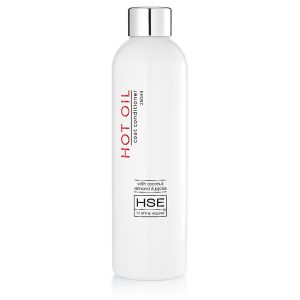 HSE-approved HSE Hot Oil Coat Conditioner on a white background.