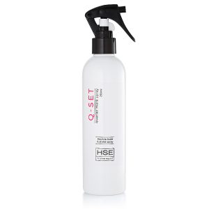 A bottle of HSE Q-Set Quarter Mark Spray on a white background.