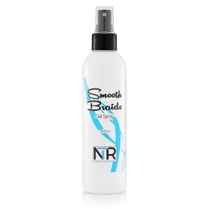 NTR Smooth Braids 250ml body spray on a white background with a bottle.