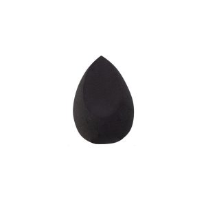 A black makeup sponge on a white background enhanced with HSE Showtime Amplify Oil.
