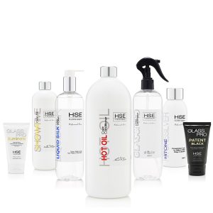A collection of hair care products on a white background.